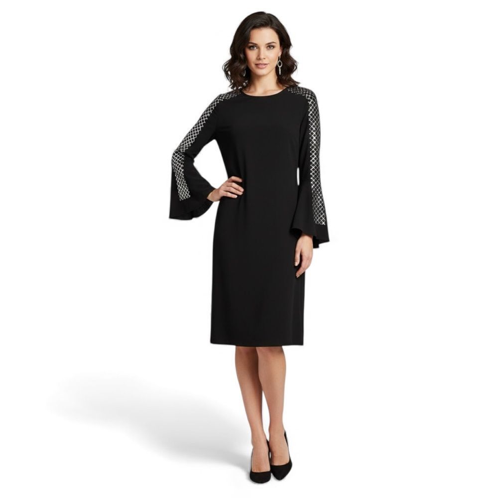 MSK Bell Sleeves Black Dress - Picture 9 of 9